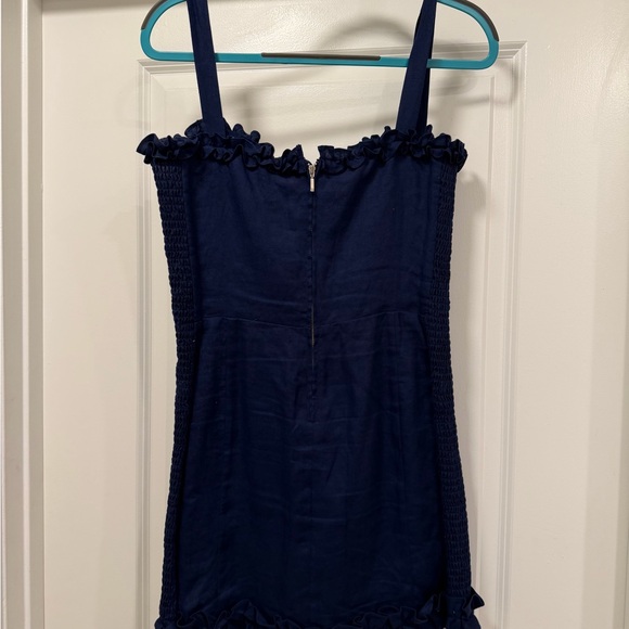 Reformation Navy Blue Ruffled Mini Dress - Picture 2 of 7